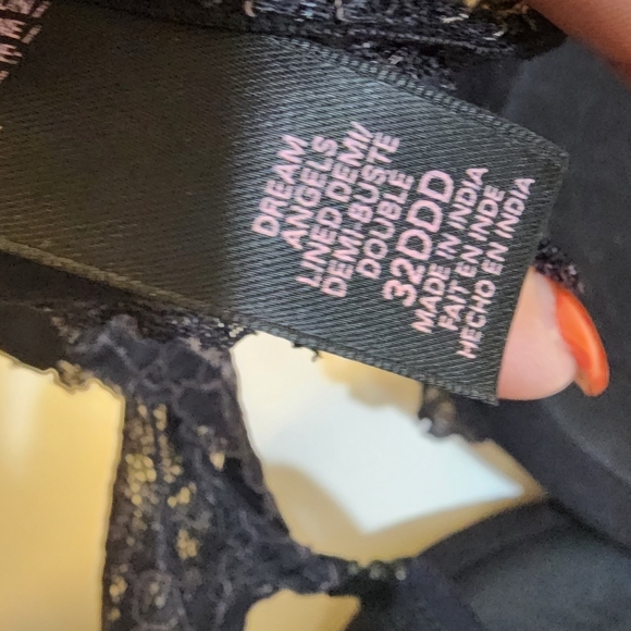 Victoria's Secret black Dream Angles Lined Demi Black Bra Size 32DDD - Picture 6 of 8